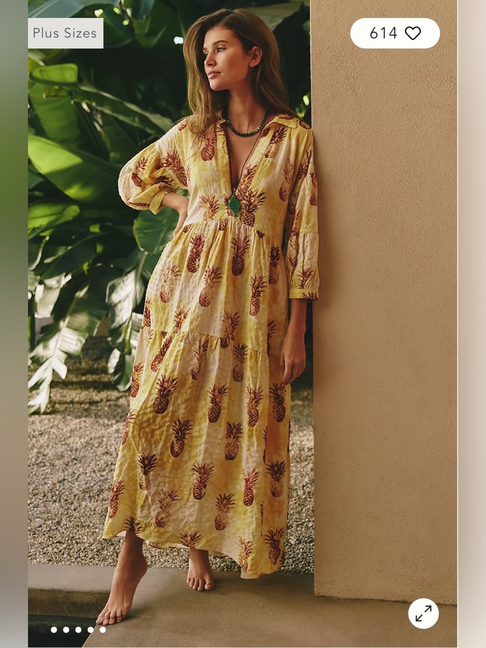 Anthropologie Celandine Carolita Printed Tiered Shirt Dress in Yellow Size S NWT